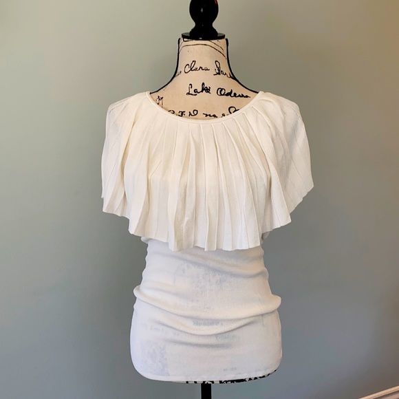 A Pea in the Pod Tops - A Pea in the Pod Maternity Cream Flutter Top